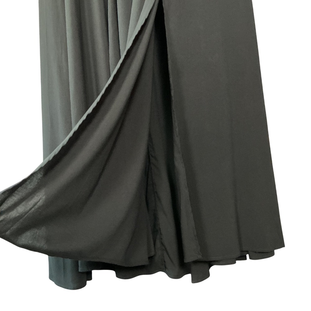 Torrid Black Maxi Skirt Smocked Waist Tassel Drawstring Side Slits Size 1 - Picture 6 of 10